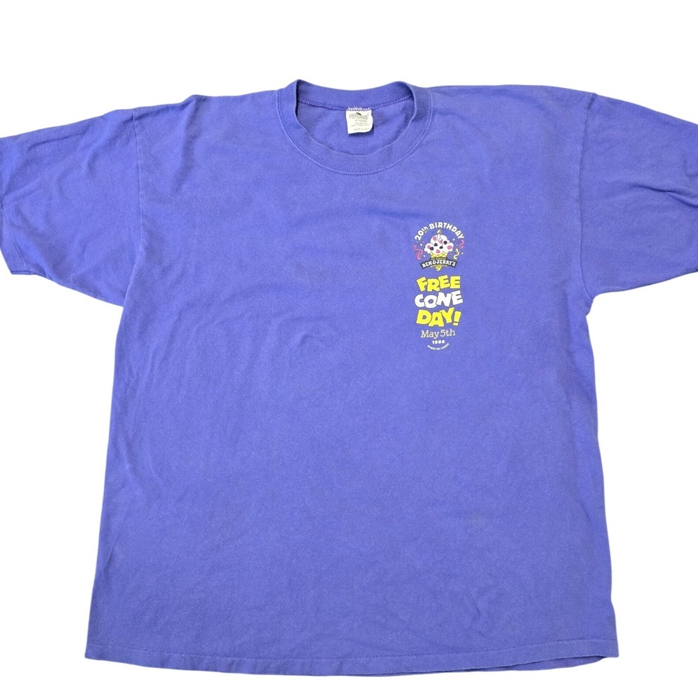 Vintage 1998 Ben & Jerry's Free Cone Day T Shirt Single Stitch USA XL - Picture 2 of 11